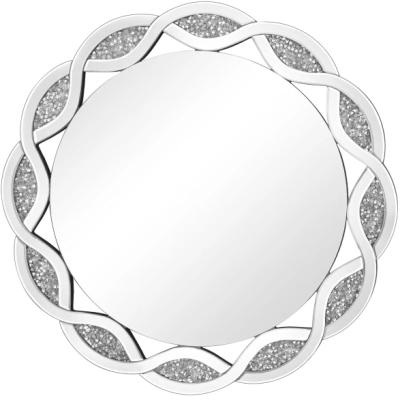 Supernalway Enterprise Crystal Decor Silver Mirror Crush Diamond Mirror